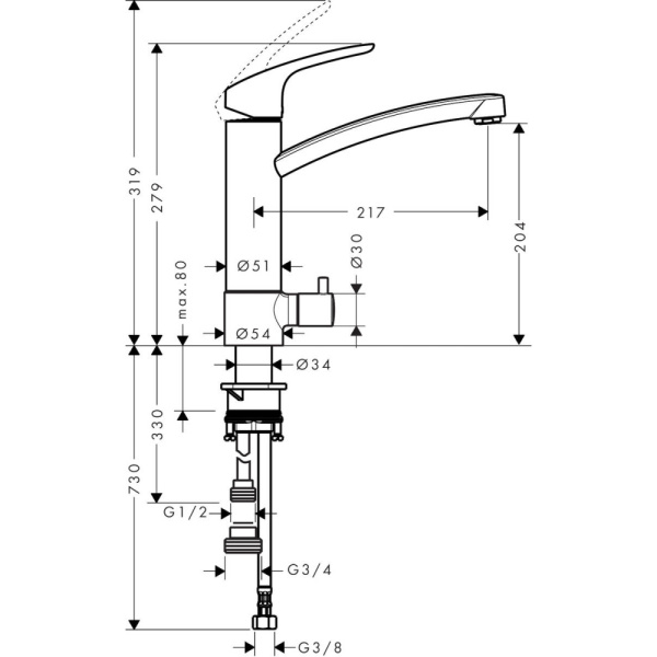 Смеситель Hansgrohe Focus M41 200 31803000
