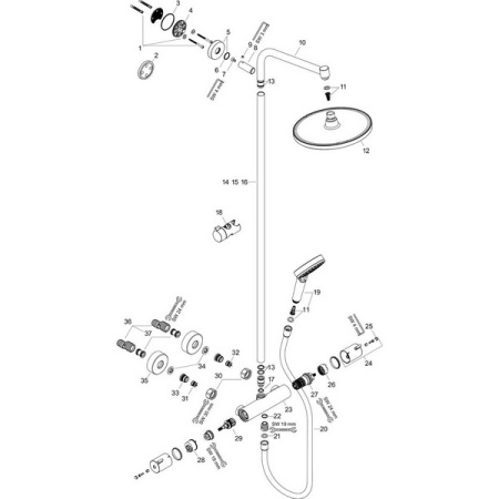 Душевая система термостатическая Hansgrohe Crometta S 1jet 27267000
