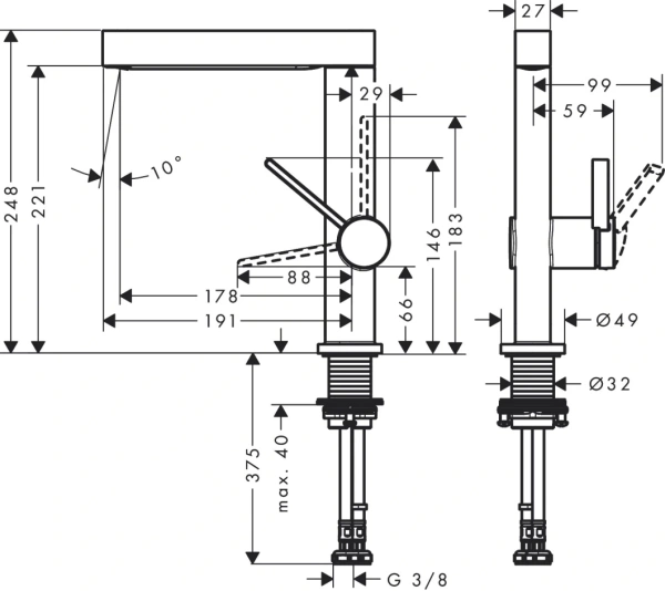 Смеситель Hansgrohe Finoris 76060700