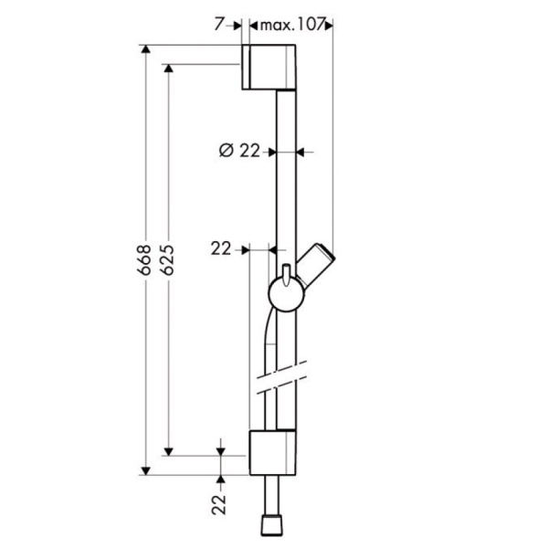 Душевая штанга Hansgrohe Croma Unica 27611000 со шлангом
