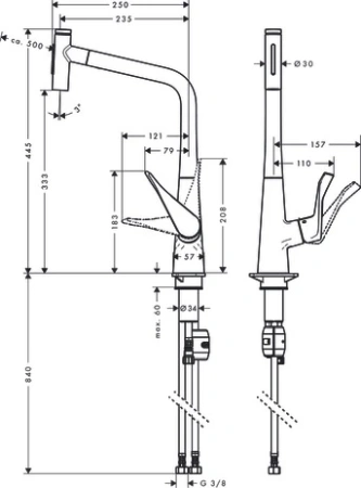 Смеситель Hansgrohe Metris 73820000