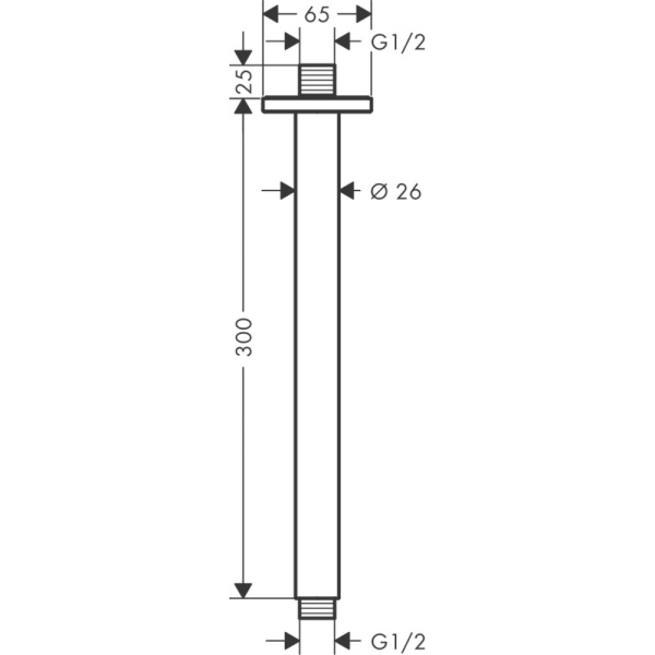 Кронштейн для верхнего душа Hansgrohe Vernis Shape 26407000