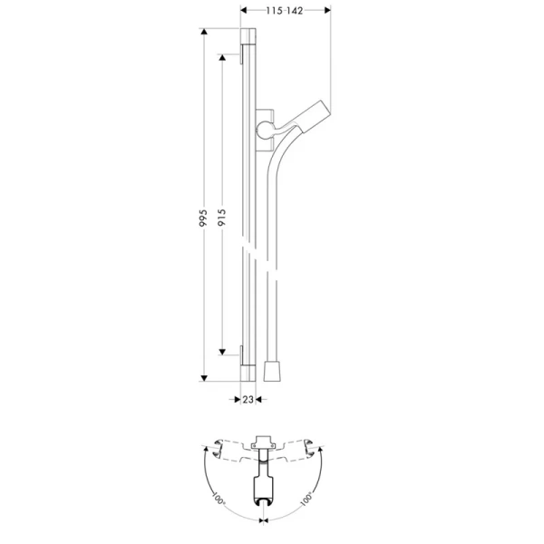 Душевая штанга Hansgrohe PuraVida Unica 27844000 со шлангом