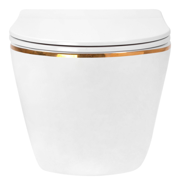 Комплект инсталляции Roxen StounFix Dual Fresh 868553 с унитазом Antares Gold 530110-01G и кнопкой Steel 420280WM