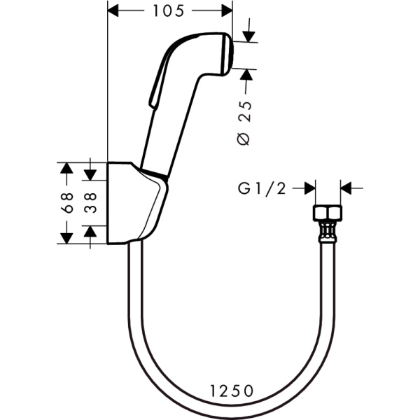 Гигиенический душ Hansgrohe 1jet 32127000
