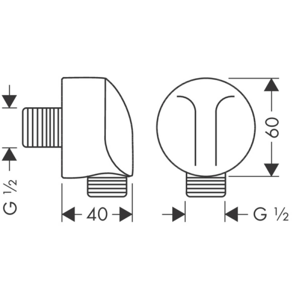 Подключение душевого шланга Hansgrohe FixFit E 27458000