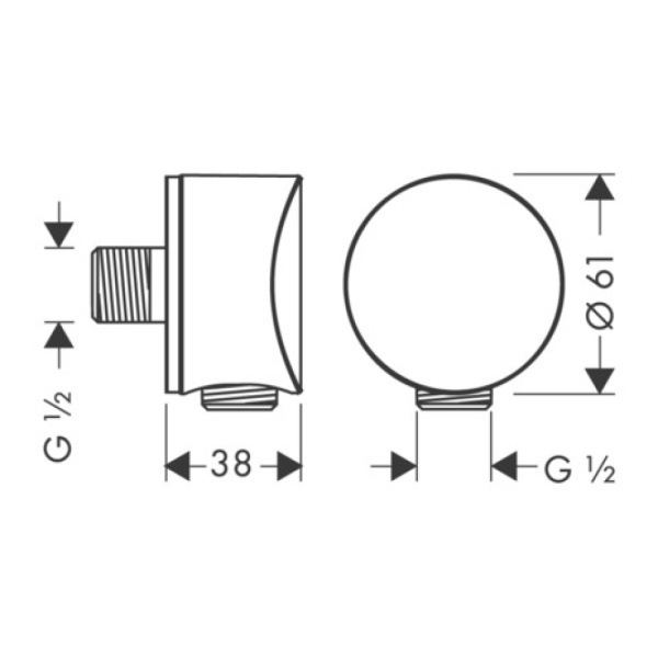 Подключение душевого шланга Hansgrohe FixFit 26453000