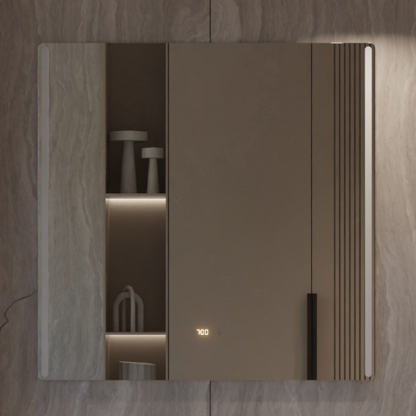 Зеркало Vigo Krona Luxe 60х100 / 80х100 / 100х100 с подогревом, часами и термометром