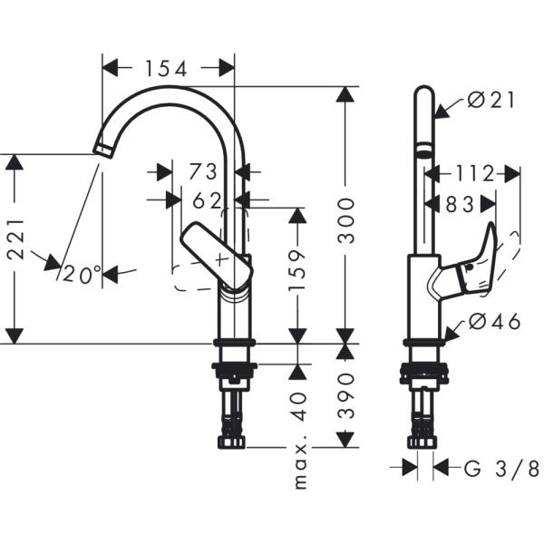 Смеситель Hansgrohe Logis 210 71131000