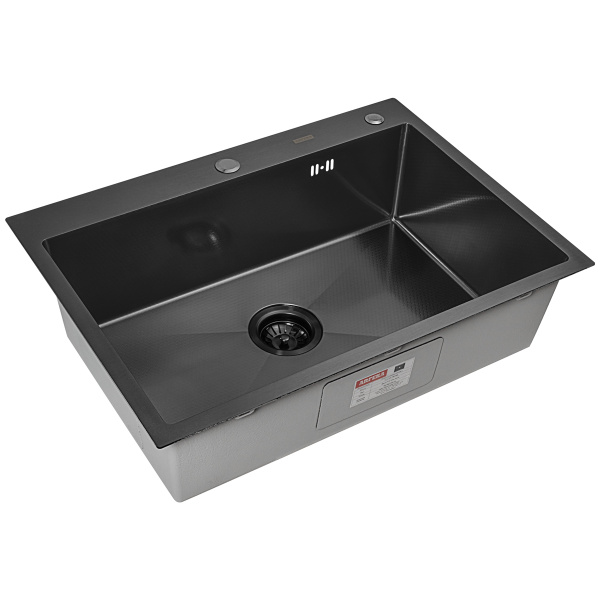 Кухонная мойка Arfeka Eco AR Black Décor 70х50 с коландером G и дозатором