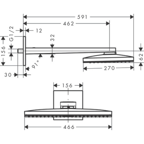 Тропический душ Hansgrohe Rainmaker Select 1jet 24013400