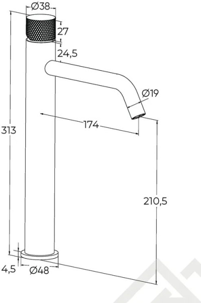 Смеситель для умывальника Milleau Tissage ML0326KLH-BN
