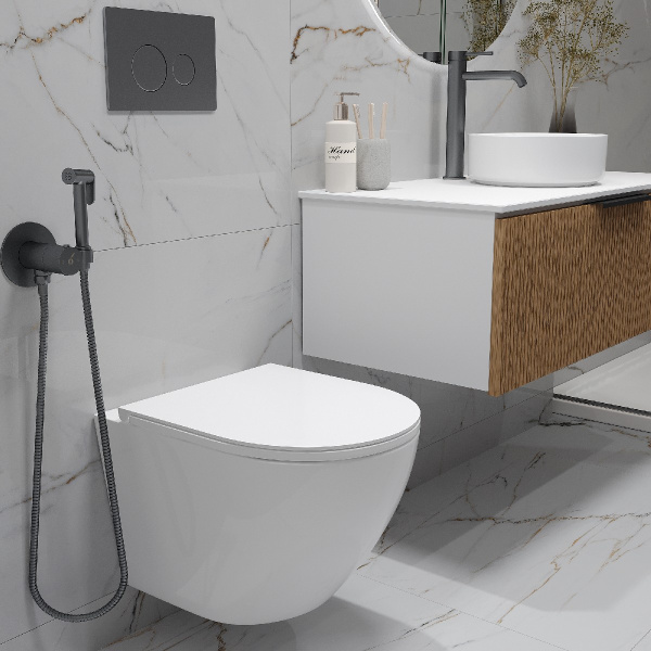 Комплект инсталляции Oliveeka OL-MQ-003 с унитазом OL-6016 и кнопкой OL-R22-BGM