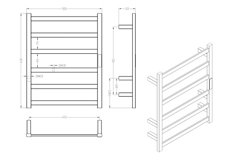 Полотенцесушитель электрический Roxen Plaza 11040-5063C 50х63