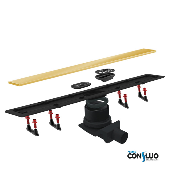 Душевой лоток Pestan Confluo Frameless Line 30 Gold