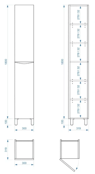 Пенал напольный Vela Бриз 30Н (двери) петли левые RS633467 Пенал напольный Vela Бриз 30Н (двери) петли левые RS633467