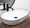 Умывальник Rea Cleo white Black edge U6210