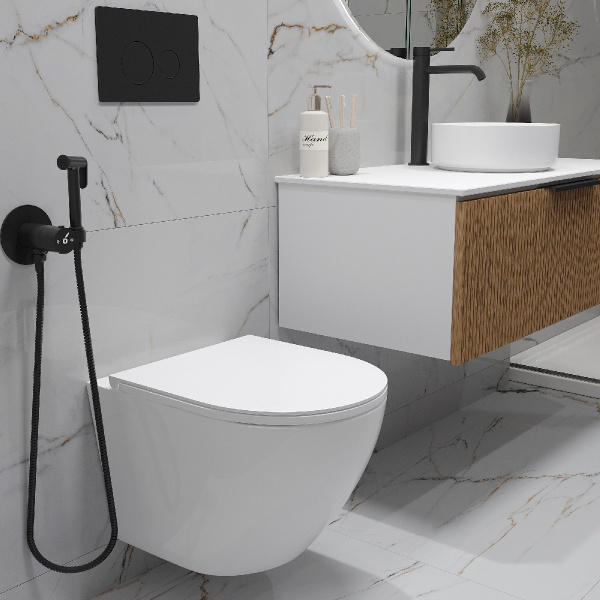 Комплект инсталляции Oliveeka OL-MQ-003 с унитазом OL-6016 и кнопкой OL-R22-MB