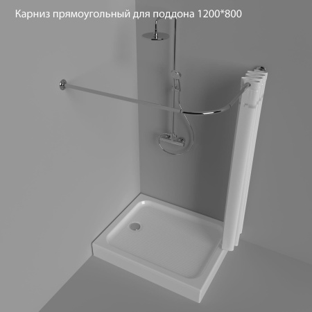 Карниз Triton г-образный прямоугольный 120х80 см