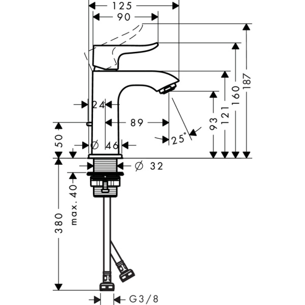 Смеситель Hansgrohe Metris 100 31088000
