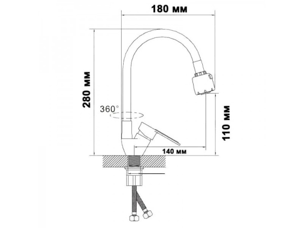 Смеситель для кухни с гибким изливом Wisent WP758-310