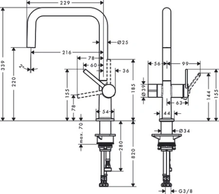 Смеситель Hansgrohe Talis 72807800
