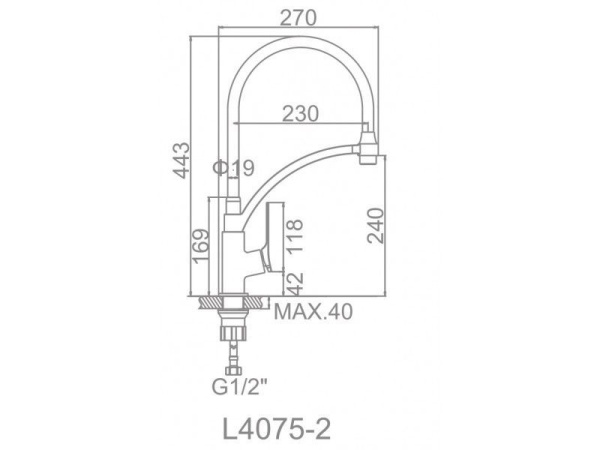 Смеситель с гибким изливом Ledeme 4075-2 Смеситель с гибким изливом Ledeme 4075-2
