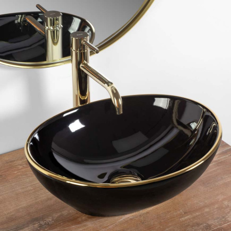 Умывальник Rea Sofia Black Gold Edge U3695