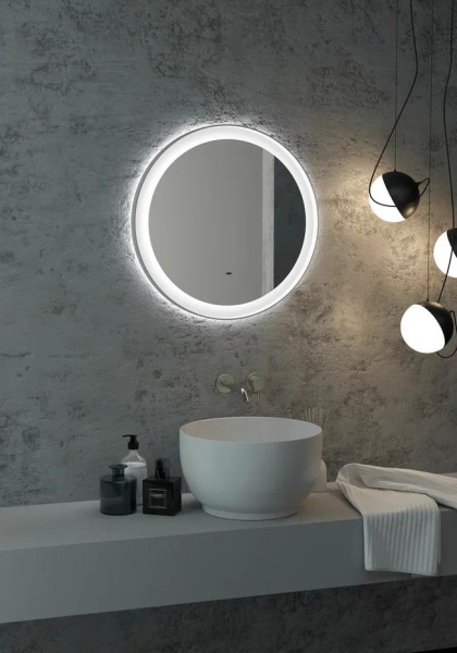 Зеркало Continent Planet White LED (холодная подсветка) с бесконтактным сенсором 60х60