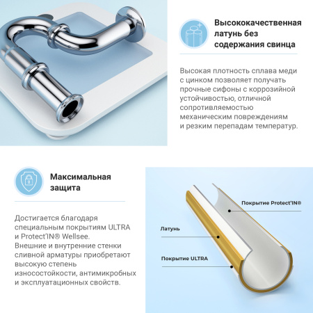 Сифон для раковины Wellsee Drainage System 182102000