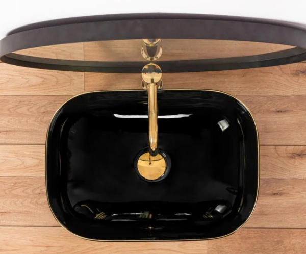 Умывальник Rea Belinda Black Gold Edge U8796