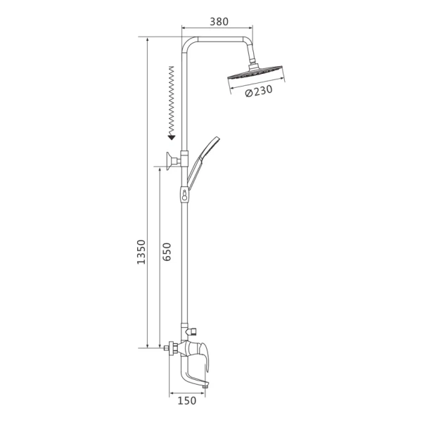 Душевая система Shevanik S9836F Душевая система Shevanik S9836F
