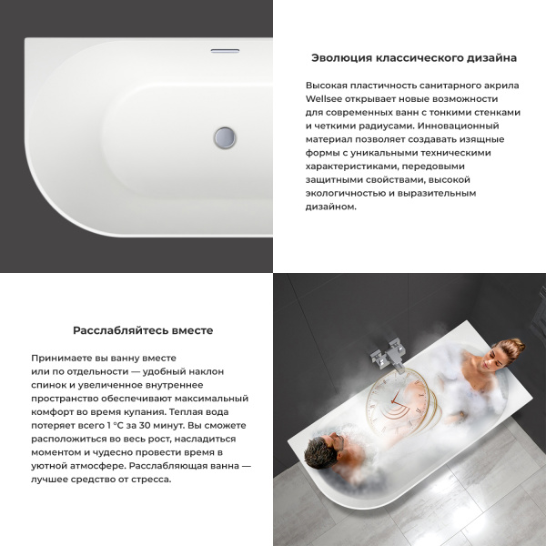 Акриловая ванна в наборе 4 в 1 Wellsee Belle Spa 235702004 правый