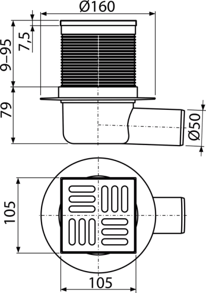 Душевой трап AlcaPlast APV31-BL-01