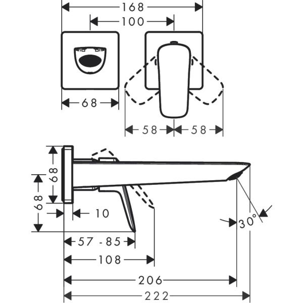 Смеситель встраиваемый Hansgrohe Logis 71256000