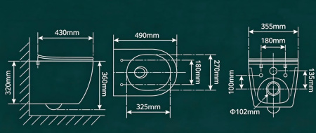 Подвесной унитаз Axus Ligero 2318t