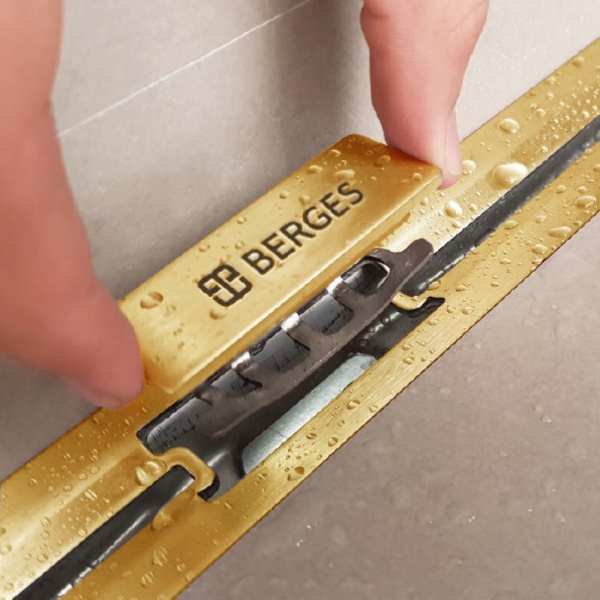 Душевой лоток BERGES SIMPEL 60 gold