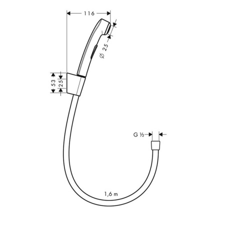 Гигиенический душ Hansgrohe 1jet 32128340