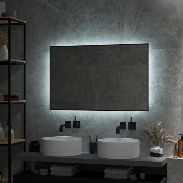 Зеркало Continent Amer Black LED 80/100/120 с бесконтактным сенсором 80х70