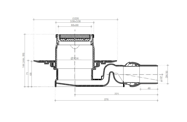 Душевой трап Pestan Confluo Standard 2 в 1, база 1 - 10x10, 13702565