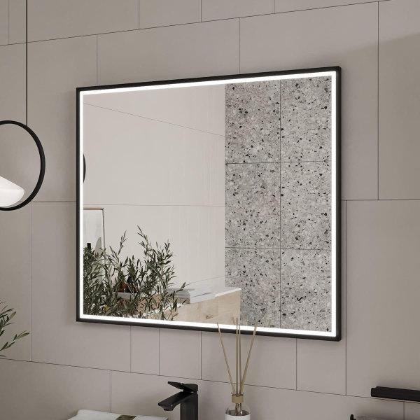 Зеркало Equil Lago LED 80х70 черное
