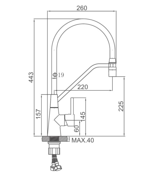 Смеситель с гибким изливом Ledeme L4397A-9 Смеситель с гибким изливом Ledeme L4397A-9