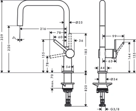 Смеситель Hansgrohe Talis 72806000