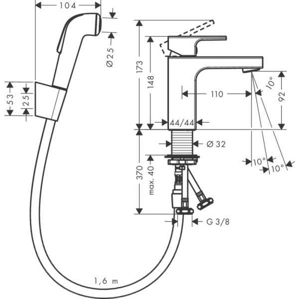 Смеситель Hansgrohe Vernis Shape 100 71216000