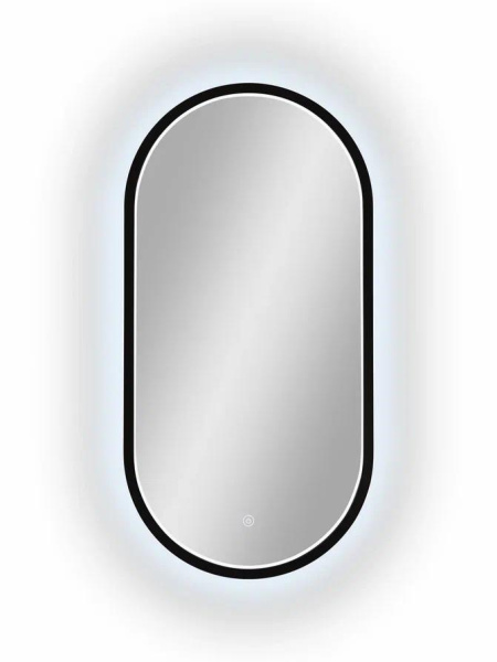 Зеркало Continent Delia LED черный 40х80
