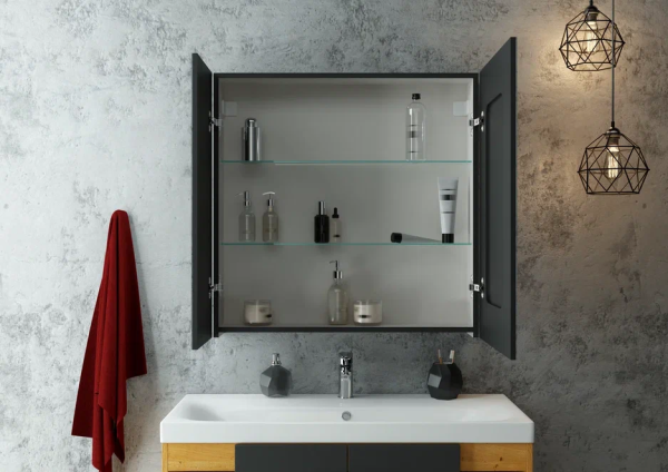 Шкаф зеркальный Continent Mirror Box 80/100 с подсветкой LED 80х80