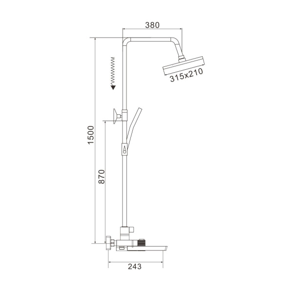 Душевая система термостатическая Rose R1896