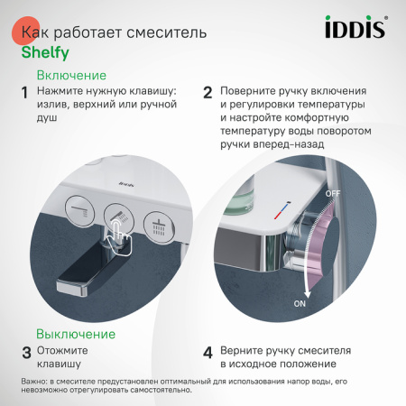Душевая система Iddis Shelfy SHESBBTi06