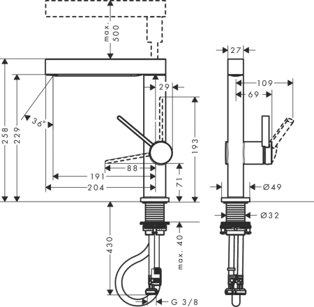 Смеситель Hansgrohe Finoris 76063670