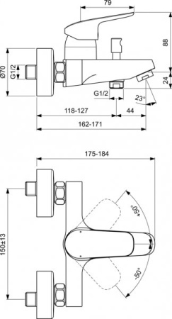 Комплект для ванны Ideal Standard Ceraflex BD001AA